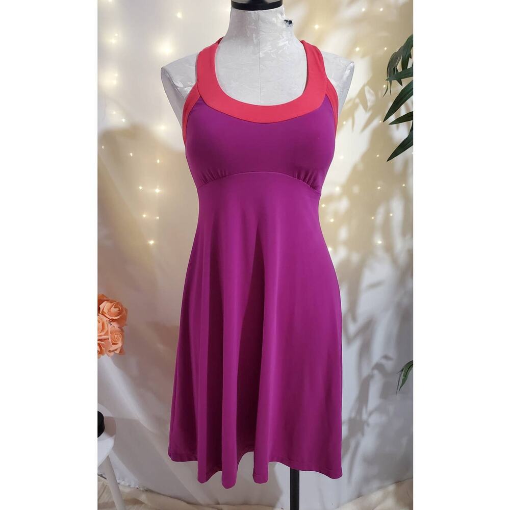 PrAna Cali Racerback Activewear Dress Womens Size S Athleisure Pink Built in Bra